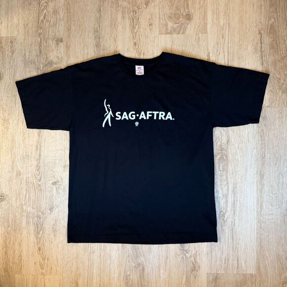 Bayside SAG-AFTRA Union Logo T-Shirt XL Black Made In USA - Picture 1 of 5